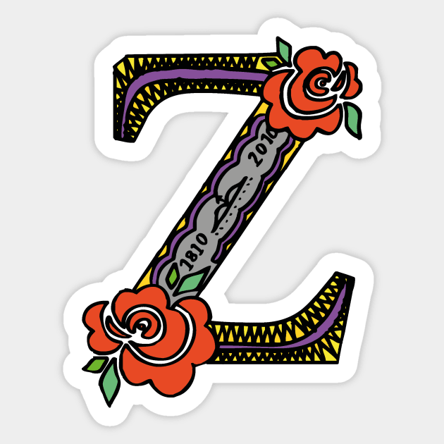 Crazy Monogram Z Sticker by Tylwyth